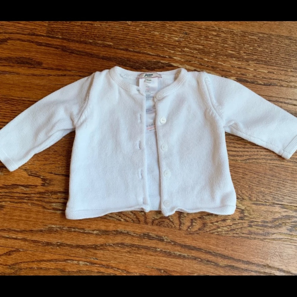 6 month white Jacadi sweater